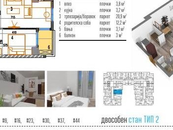 Се продаваат станови на најбараната локација во Карпош47м2